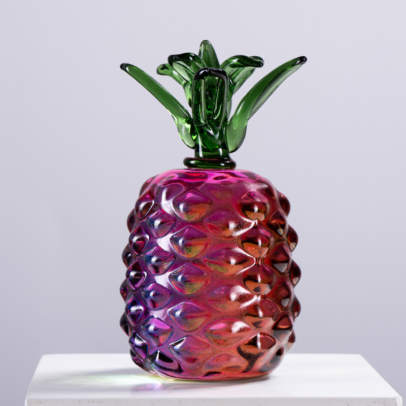 Krištalni ananas ukras s motivom Ruyi, dekor za hodnik i ormar, žuto staklo, 5 cm