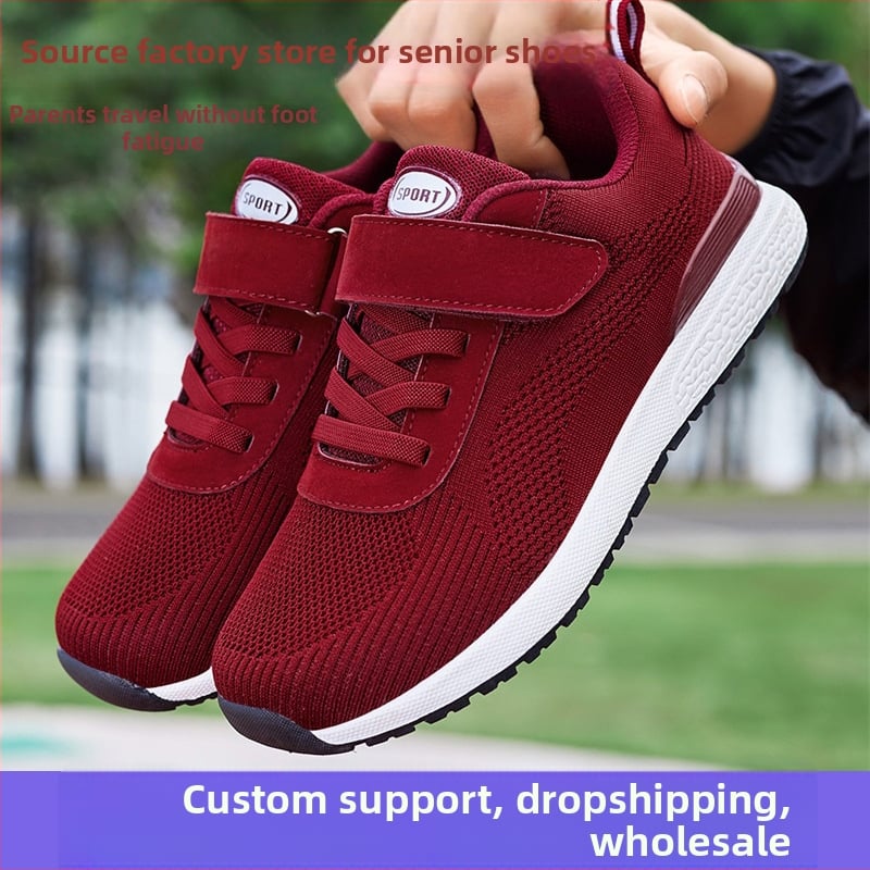 Pantofi sport casual pentru femei, model primăvară-toamnă, partea superioară din material textil, mărimi late, toc mic, închidere Velcro.