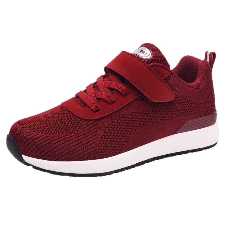 Pantofi sport casual pentru femei, model primăvară-toamnă, partea superioară din material textil, mărimi late, toc mic, închidere Velcro.