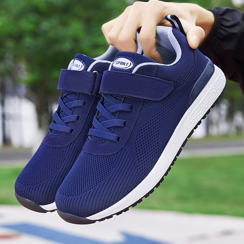 Pantofi sport casual pentru femei, model primăvară-toamnă, partea superioară din material textil, mărimi late, toc mic, închidere Velcro.
