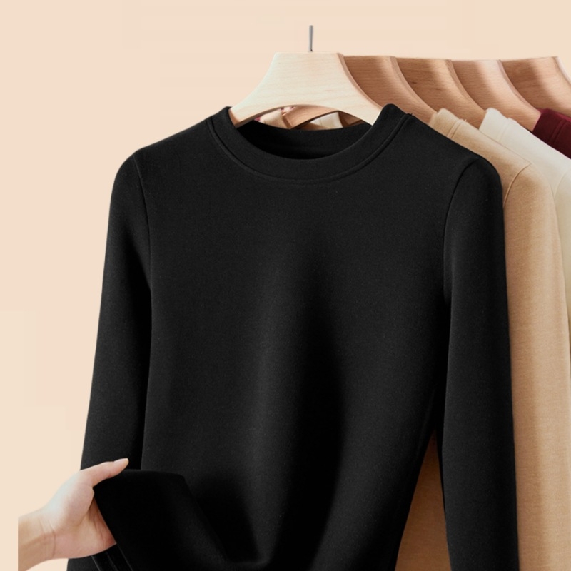 Ženski slim-fit topla majica s flisom, dugi rukav – pogodna kao vanjski ili osnovni sloj
