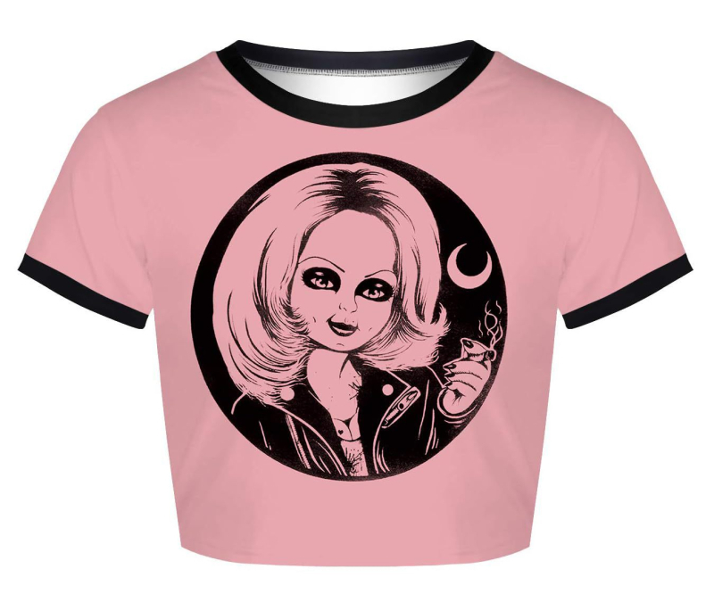 Дамска прилепнала късръкавна T-shirt с 3D принт, полиестер/еластан, ежедневен стил