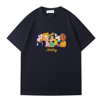 Ženski T-shirt kratkih rukava u japanskom stilu s tiskom teksta, ljeto 2026, udoban slobodan kroj