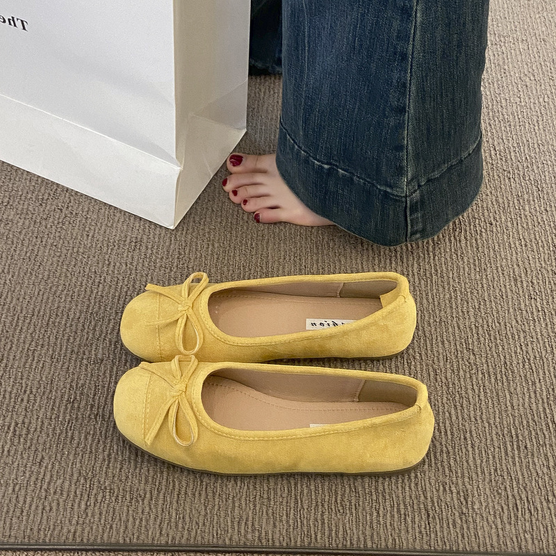 Ženske balerinke s mašnicom, slip-on ravne, japanski stil baka, proljeće-ljeto