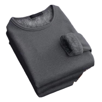 Unisex termo majica s fleece podstavom, dugih rukava, okrugli izrez, debela jednobojna boja