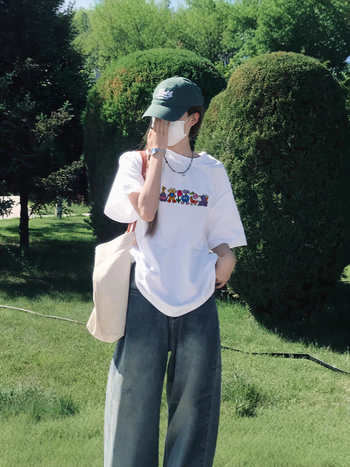 Plus-size crna ženska pamučna majica kratkih rukava, ležernog kroja, anime otisak, Harajuku stil