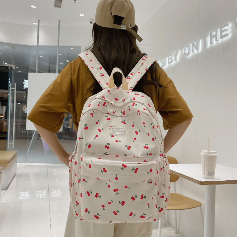 Unisex školski ruksak u Harajuku-korejskom stilu, velika kapaciteta 20–35 L, najlon, cvjetni uzorak