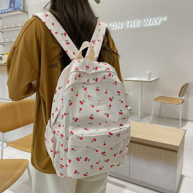 Unisex školski ruksak u Harajuku-korejskom stilu, velika kapaciteta 20–35 L, najlon, cvjetni uzorak
