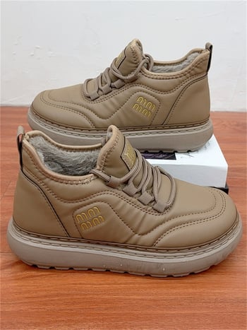 Pantofi de damă din bumbac, căptușiți cu fleece, ușori și comozi, casual, cu talpă joasă
