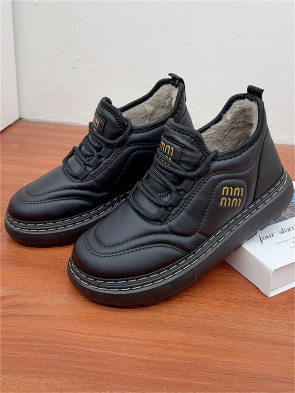 Pantofi de damă din bumbac, căptușiți cu fleece, ușori și comozi, casual, cu talpă joasă