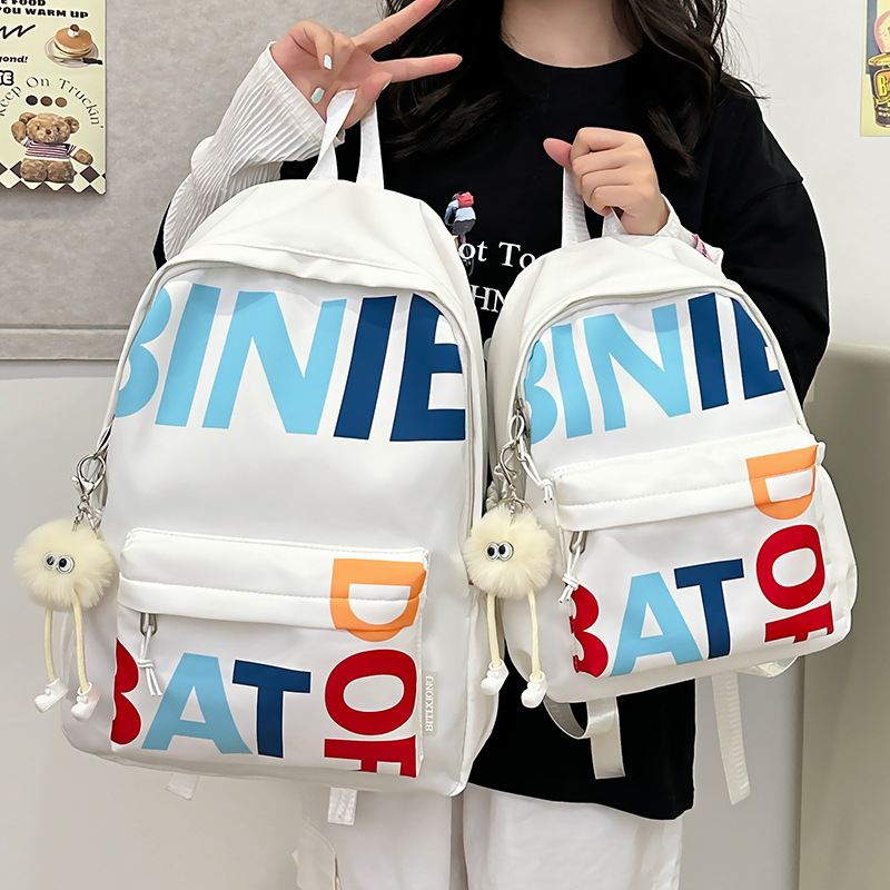 Školska torba s alfabetom, velika kapaciteta, japanski i korejski stil, unisex, najlon