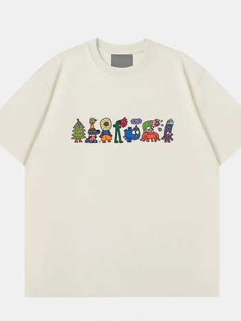 Ženski pamučni T-shirt s printsom anime i crtića, kratki rukavi, udoban široki kroj, svakodnevno nošenje