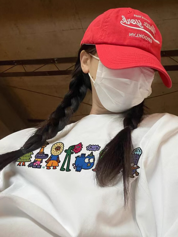 Ženski pamučni T-shirt s printsom anime i crtića, kratki rukavi, udoban široki kroj, svakodnevno nošenje