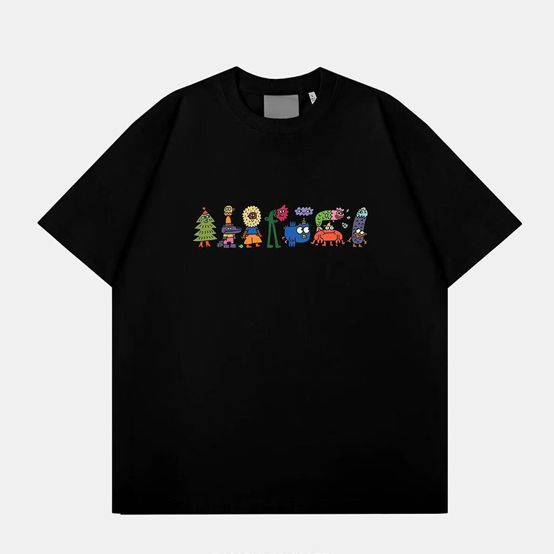 Ženski pamučni T-shirt s printsom anime i crtića, kratki rukavi, udoban široki kroj, svakodnevno nošenje