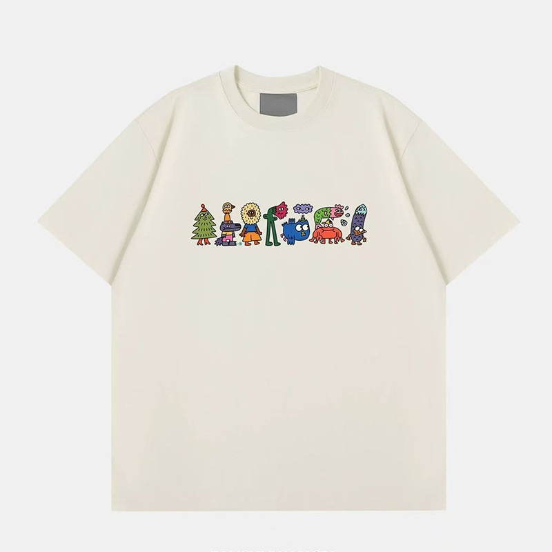 Ženski pamučni T-shirt s printsom anime i crtića, kratki rukavi, udoban široki kroj, svakodnevno nošenje