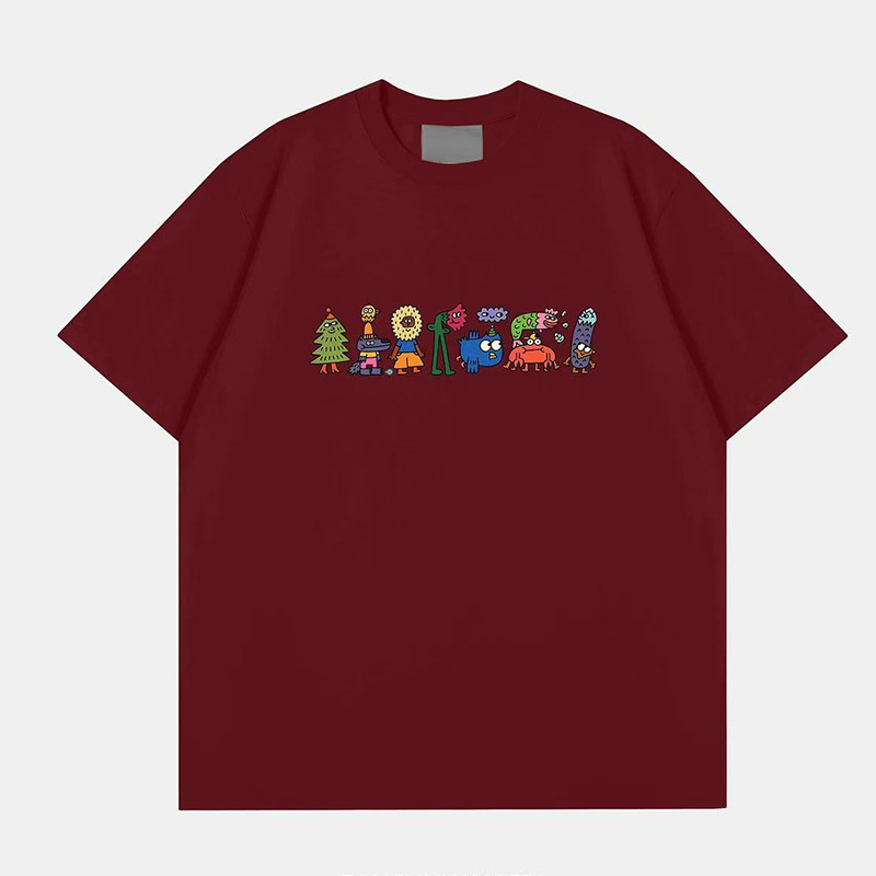 Ženski pamučni T-shirt s printsom anime i crtića, kratki rukavi, udoban široki kroj, svakodnevno nošenje