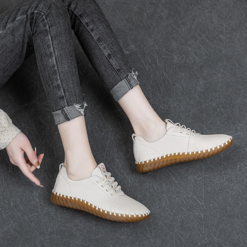 527-3 Női Slip-On cipő, első réteg marhabőrből, puha talppal, mindennapi casual, retro stílus