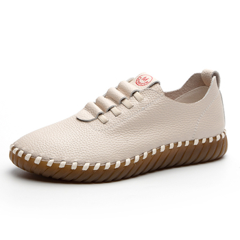 527-3 Női Slip-On cipő, első réteg marhabőrből, puha talppal, mindennapi casual, retro stílus