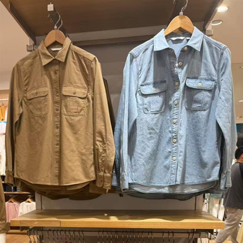 Γυναικείο denim πουκάμισο με patchwork, μακριά μανίκια, φαρδιά γραμμή