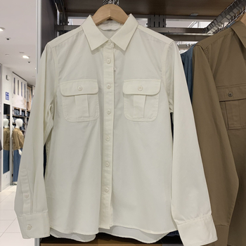 Γυναικείο denim πουκάμισο με patchwork, μακριά μανίκια, φαρδιά γραμμή