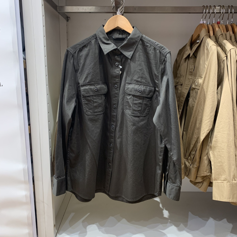 Γυναικείο denim πουκάμισο με patchwork, μακριά μανίκια, φαρδιά γραμμή