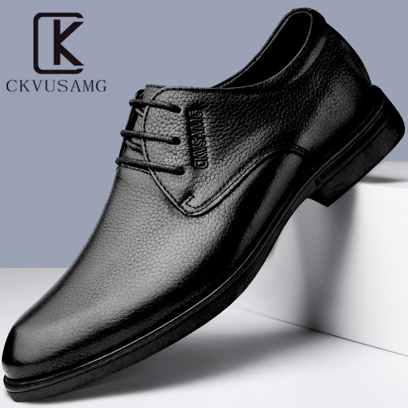 CKVUSAMG Férfi bőr brogues cipő – brit stílus, első réteg marhabőr, gravírozott mintázat, formális férfi cipő