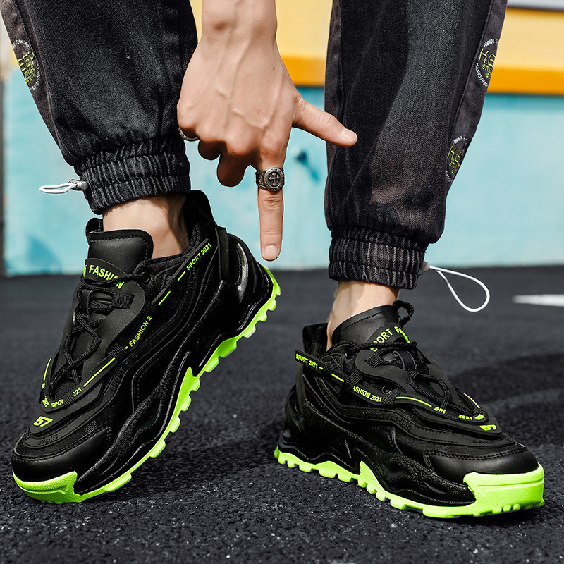 Férfi casual Dad Shoes - Európai divat hét inspirálta, légáteresztő hálózati felső, kerek orr, gumírozott talp