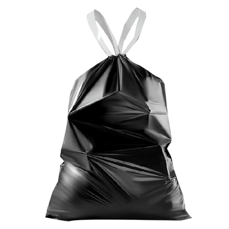 Kese za smeće s vrpcom, za kućnu upotrebu, debele, otporne na kidanje, crne, plastične, velike veličine