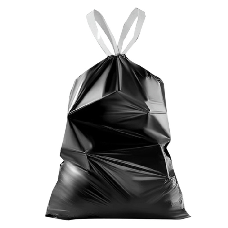 Kese za smeće s vrpcom, za kućnu upotrebu, debele, otporne na kidanje, crne, plastične, velike veličine