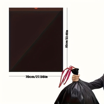 Debela vrećica za smeće sa šnurlom, velika, crna, 70×85 cm