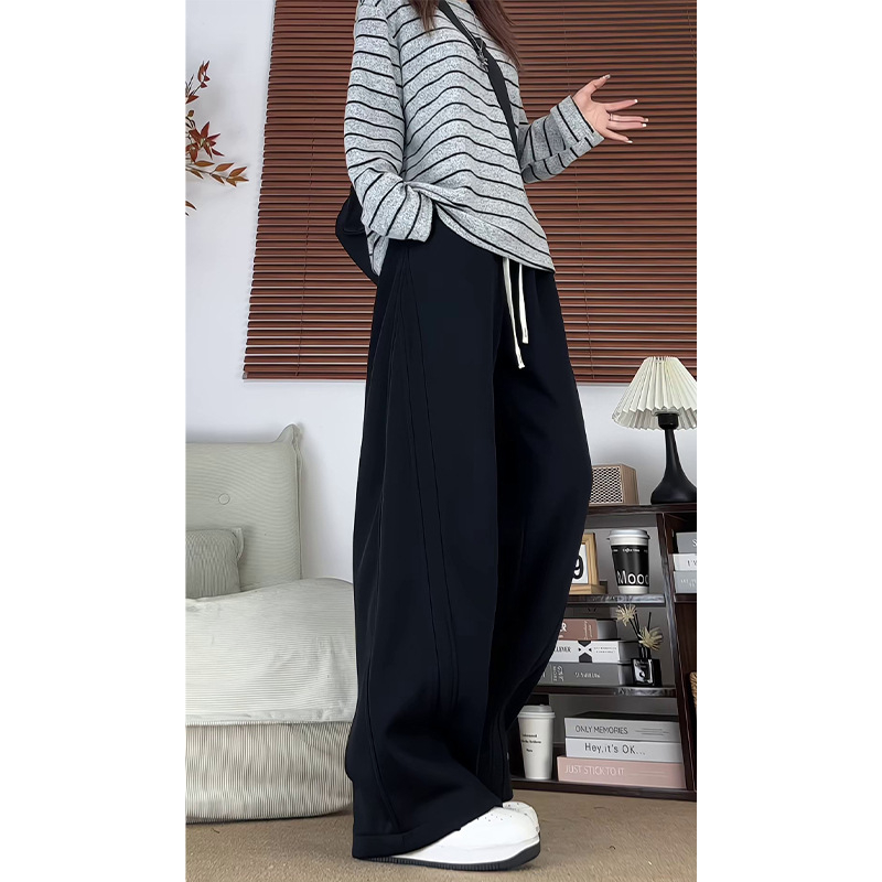 Jesensko–zimske teške fleece hlače za muškarce i žene, unisex, širokih nogavica, u američkom stilu s patchwork dizajnom, opuštenog kroja, plus veličina, ravne nogavice