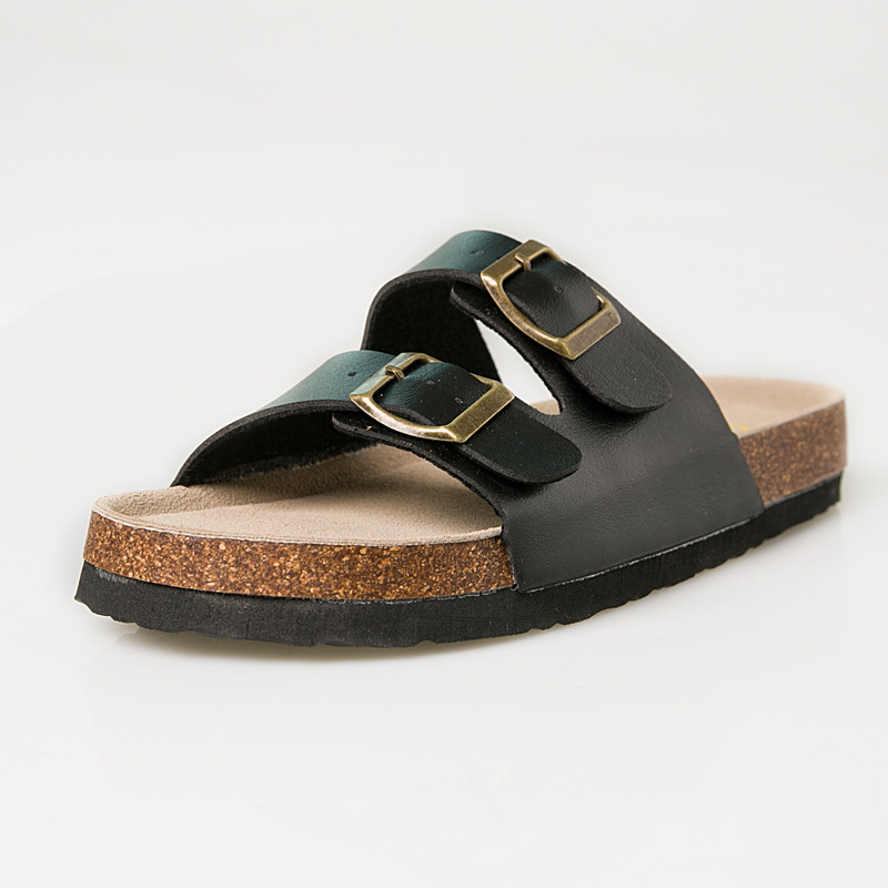 Мъжки чехли в стил Birkenstock с две катарами, плоска мека подметка, ежедневни чехли