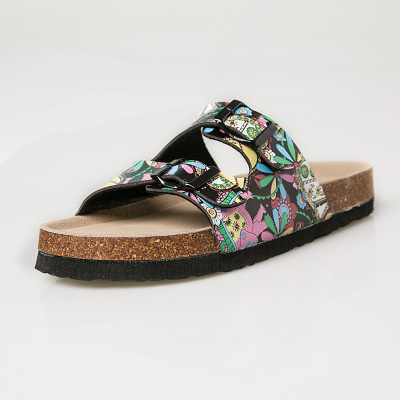 Мъжки чехли в стил Birkenstock с две катарами, плоска мека подметка, ежедневни чехли