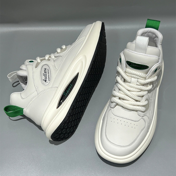 Pantofi sport de bărbați din piele, înalți, cu căptușeală din fleece, încălțăminte albă de iarnă, talpă ușoară din spumă
