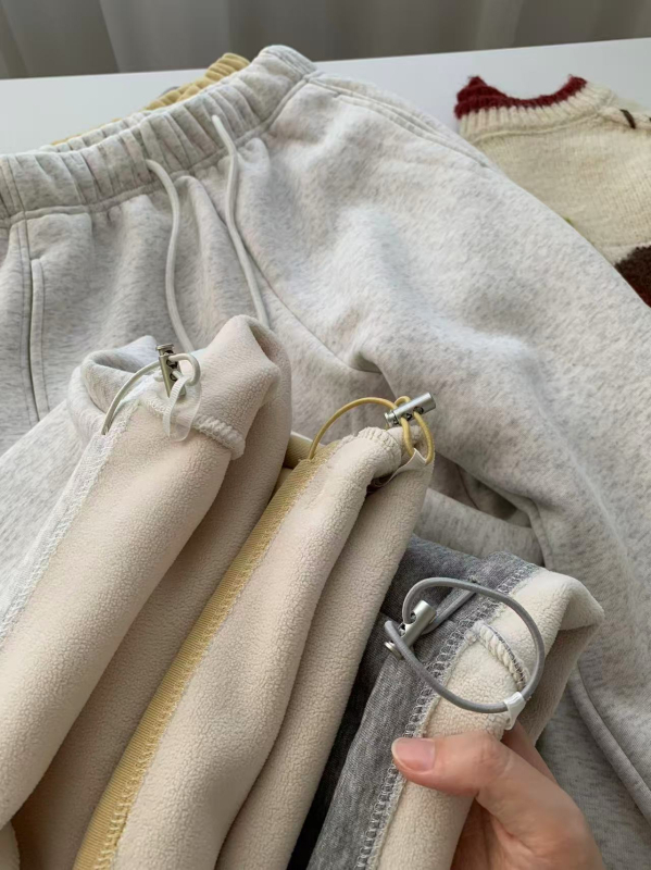 Ženske hlače casual s flecom, dvije mogućnosti nošenja, jesen-zima, ležerni ravni kroj s haremskim detaljima, debeli topli jogging hlače