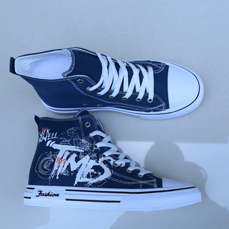 Adidași bărbați din pânză, înalți, aerisiți pentru vară – pantofi sport casual, versatili