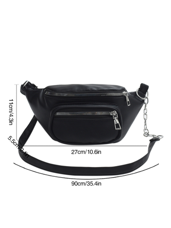 Ženska crossbody torba, jednobojna, moderan zapadni stil, kompaktna torba preko ramena