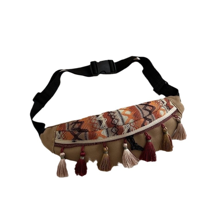 Ženska torba s etničkim stilom i resicama, crossbody torba velikog kapaciteta