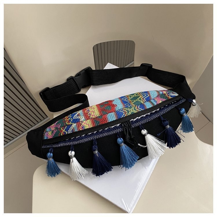 Ženska torba s etničkim stilom i resicama, crossbody torba velikog kapaciteta