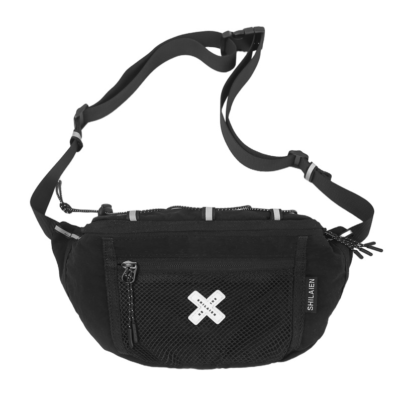 Najlon torbica za prsa s kontrastnim bojama, uličnog stila, crossbody torba za outdoor aktivnosti i vožnju biciklom