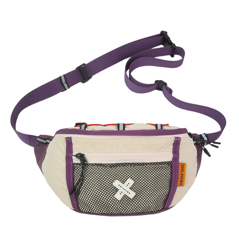 Najlon torbica za prsa s kontrastnim bojama, uličnog stila, crossbody torba za outdoor aktivnosti i vožnju biciklom