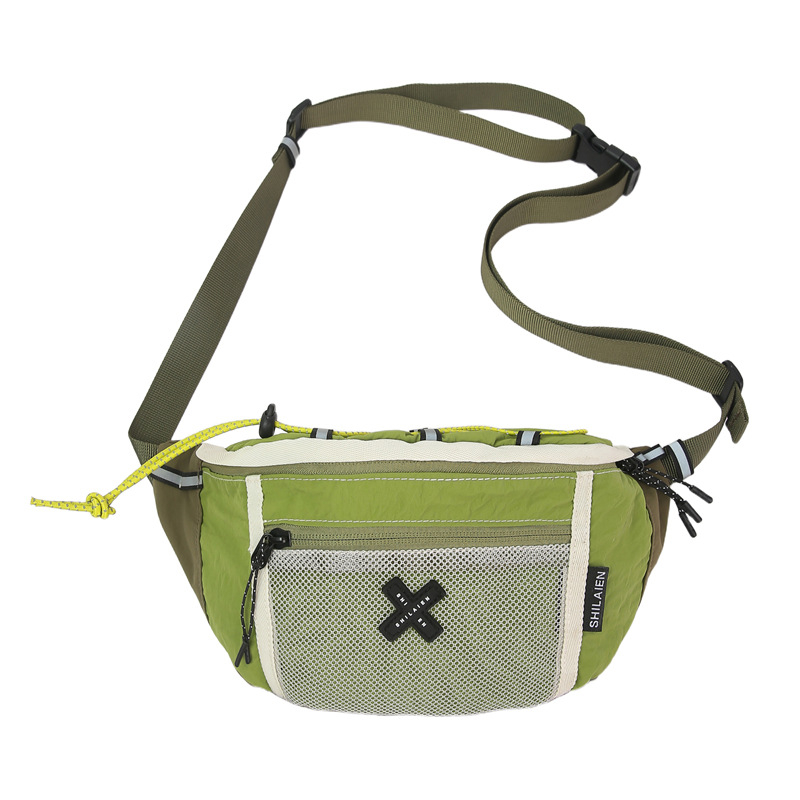 Najlon torbica za prsa s kontrastnim bojama, uličnog stila, crossbody torba za outdoor aktivnosti i vožnju biciklom
