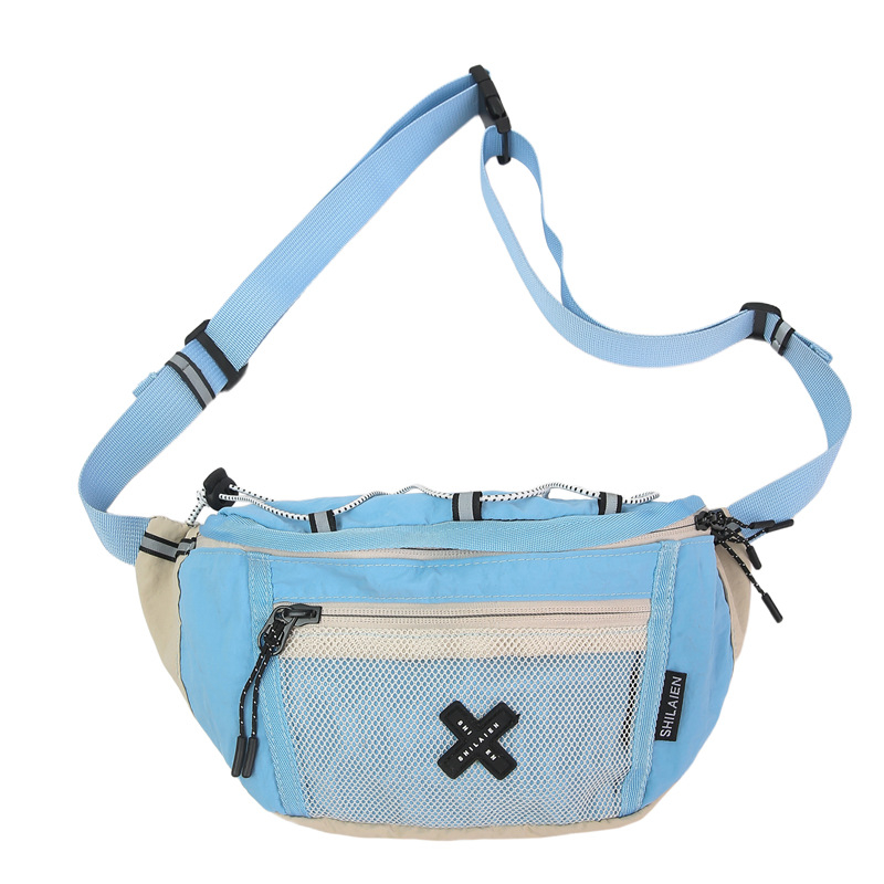 Najlon torbica za prsa s kontrastnim bojama, uličnog stila, crossbody torba za outdoor aktivnosti i vožnju biciklom