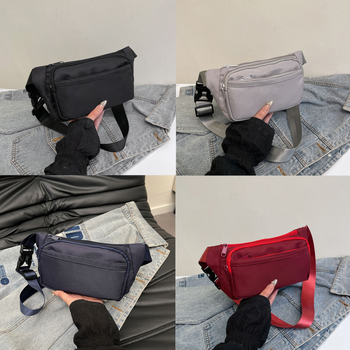 Ženska najlonska pojasna torba, crossbody stil, velik kapacitet