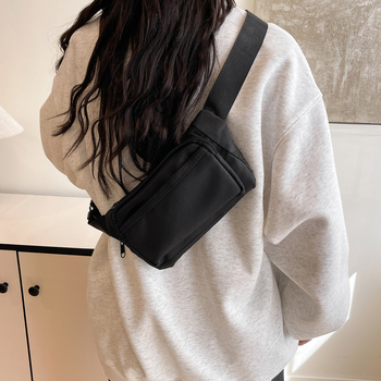 Ženska najlonska pojasna torba, crossbody stil, velik kapacitet