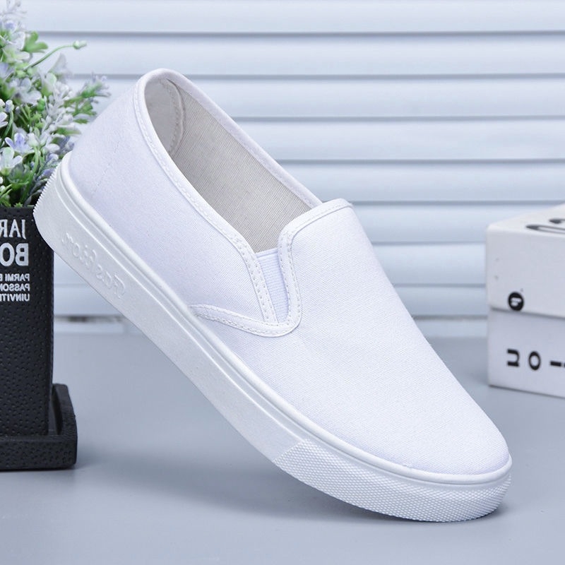 Ženske bijele platnene Slip-On tenisice – udobne, protuklizne, za svakodnevnu upotrebu