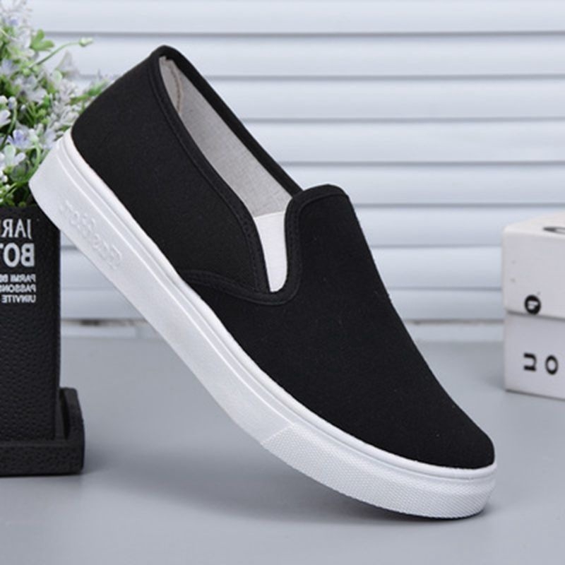 Ženske bijele platnene Slip-On tenisice – udobne, protuklizne, za svakodnevnu upotrebu