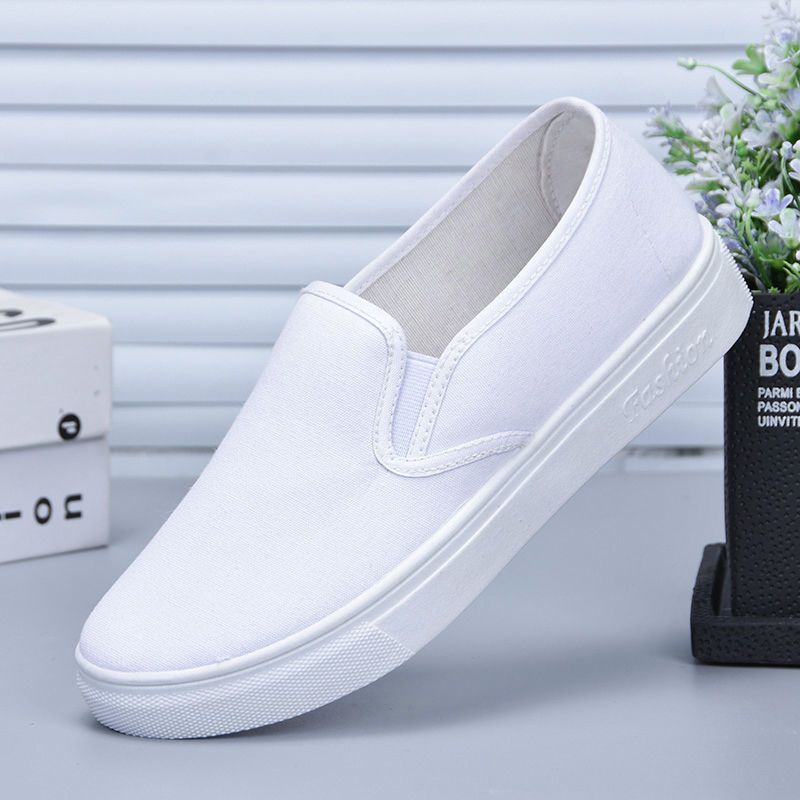 Ženske bijele platnene Slip-On tenisice – udobne, protuklizne, za svakodnevnu upotrebu