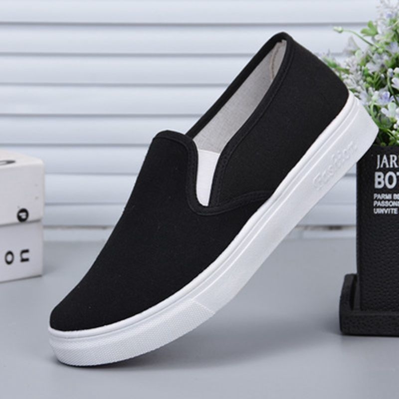 Ženske bijele platnene Slip-On tenisice – udobne, protuklizne, za svakodnevnu upotrebu