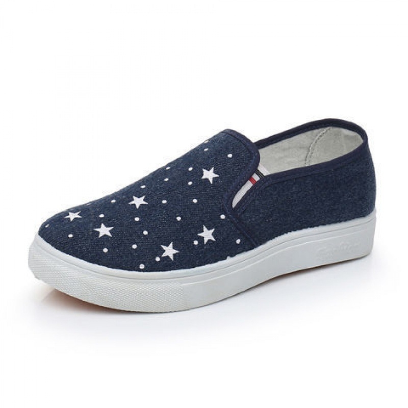 Ženske bijele platnene Slip-On tenisice – udobne, protuklizne, za svakodnevnu upotrebu